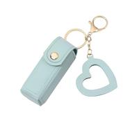 Soporte para lápiz labial, bolsa organizadora de piel sintética para monedero, lápiz labial, mini estuche, caja de almacenamiento, para labios, brillo, perfume, esmalte de uñas, azul claro, Refer to