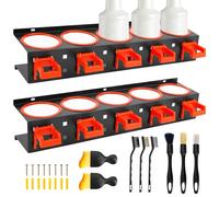 Soporte para latas para botellas de spray, 2 unidades, soporte para botellas de aerosol con gancho para colgar, 8 cepillos de limpieza para coche, soporte para latas de aerosol con 5 soportes para