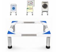 Soporte para lavadora, 4 patas, ajustable, base de lavadora, soporte para nevera, 40-60 cm, 150 kg, altura 19-22 cm, para secadora, lavadora, frigorífico
