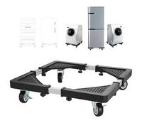 Soporte para lavadora con ruedas, 40-60 cm, ajustable, de acero inoxidable, soporte para frigorífico móvil con frenos para secadora y cocina, pedestal resistente para electrodomésticos