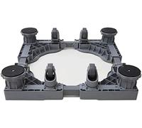 Soporte para lavadora con ruedas, ajustable de 47,5 a 63 cm, bandeja de suelo resistente para lavandería, soporte móvil