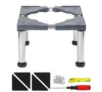 Soporte para lavadora, mini soporte ajustable para nevera, pedestal multifuncional con 4 pies fuertes, altura 29-32 cm, largo/ancho 42-75 cm