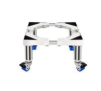 Soporte para lavadora móvil ajustable longitud/ancho 41-65 cm, estante alto universal para lavavajillas, bandejas de suelo para plantas de 4/8/12 ruedas para evitar arañazos, 8 ruedas - 25 cm