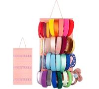 Soporte para lazo para diadema para niñas, organizador de accesorios para el cabello de fieltro de rejilla múltiple, almacenamiento de banda elástica, práctico y colgador para diadema | Guardería colg