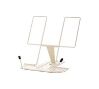 Soporte para lectura Adjustable Desk Book Stand Cookbook Holder Portable Bookrest Non-slip Page Clips for Thick Textbook Recipe(Lvory white)