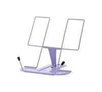Soporte para lectura Adjustable Desk Book Stand Cookbook Holder Portable Bookrest Non-slip Page Clips for Thick Textbook Recipe(Purple)