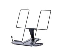 Soporte para lectura Adjustable Desk Book Stand Cookbook Holder Portable Bookrest Non-slip Page Clips for Thick Textbook Recipe(Black)