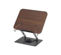 Soporte para lectura Solid Wood Reading Rack Foldable 360° Rotating Base Book Stand Adjustable with Elastic Page Clips Laptop Holder Desktop Riser(Color 1-rotating)