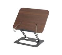 Soporte para lectura Solid Wood Reading Rack Foldable Rotating Base Book Stand Adjustable with Elastic Page Clips Laptop Holder for Readers(Color 1-no rotating)