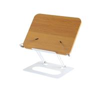 Soporte para lectura Solid Wood Reading Rack Foldable with Elastic Page Clips Book Stand Adjustable 360° Rotating Base Laptop Holder Desktop Riser(Color 2-no rotating)
