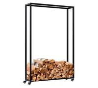 Soporte para leña hilta metal negro 25x100x150 cm