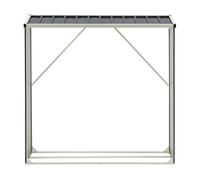 casa.pro Leñero Exterior Kalmar Soporte para Leña Estante para Leña Cubierto Almacenamiento de Madera para Chimenea Sistema Clipping Acero Galvanizado 155 x 45 x 157 cm - Gris antracita