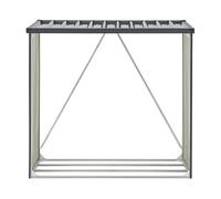 casa.pro Leñero Exterior Kalmar Soporte para Leña Estante para Leña Cubierto Almacenamiento de Madera para Chimenea Sistema Clipping Acero Galvanizado 156 x 80 x 152 cm - Gris antracita