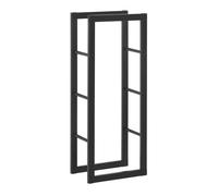 Soporte para leña kasan acero 40 x 100 x 25 cm - negro [en.casa]