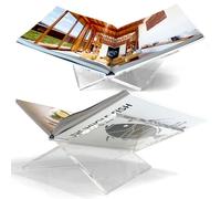 Soporte para libros de acrílico, soporte para libros, soporte para la Biblia, soporte para libros de cocina, soporte para recetas, acrílico transparente moderno, para leer y mostrar tu libro favorito