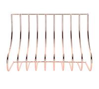 Soporte para Libros de Hierro Rosa Dorado, Estante Organizativo Compacto - Diseño en S, Antioxidante y Multifuncional para Oficina y Hogar