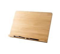 Soporte para libros de madera con clip de página de metal, ángulos ajustables para libros de texto, libros de cocina, partituras musicales, soporte de recetas