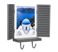 Soporte Para Llaveros De Pared | Estante organizador con fotos estilo ventana mediterránea | Portallaveros Montaje En Pared,Cocina Salón Pasillo Hogar Universidad Apartamento Residencia Oficina