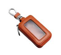 Soporte para llaves, cartera de cuero para llaves, organizador inteligente de llaves, de monedas con cremallera con gancho de metal y llavero, almacenamiento remoto para llavero, accesorio