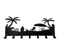 Soporte para llaves de pared - Barra de ganchos autoadhesiva, de almacenamiento de 7 ganchos, construcción robusta y robusta, sin problemas, fácil montaje, elegante herramienta de organización