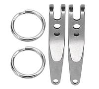 Soporte para Llaves Multiusos, 2 Piezas Clip de Bolsillo de Suspensión Clip de Mosquetón de Metal de Acero Inoxidable Llaveros Clip de Cinturón Ligero para Exteriores para Mini Linternas Trituradoras