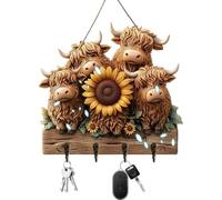 Soporte para llaves para la pared - Hecho de madera con 4 ganchos 2D divertido, lindo soporte para llaves de pared, para toalla, sombrero, bolso, abrigo, entrada, dormitorio, salón, cocina, oficina