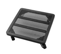 Soporte para macetas de Metal Negro Resistente con Carrito rodante - Carrito de jardín Cuadrado para macetas Grandes de Interior/Exterior y Bandeja con Ruedas de 45x45x9 cm - Ideal para Jard