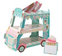 Soporte para Magdalenas, camión de Helados de cartón de 3 Niveles, Decoraciones de cumpleaños para niños y niñas