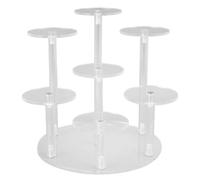 Soporte para magdalenas, elevador de exhibición acrílico elegante y exquisito de 7 niveles para cosméticos de joyería de postre