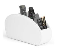 Soporte para mando a distancia, color negro, para bolígrafos, mando a distancia, caja de almacenamiento para TV, DVD, 4K Stick y mandos a distancia Bluray (blanco)