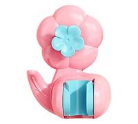 Soporte para manguera de ducha sin taladro, diseño de flores, soporte con | Soporte ajustable de succión extraíble para cabezal de ducha para pared, para baño, bañera, caravana, niños
