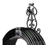 Soporte para manguera de jardín, gancho de hierro vintage con diseño de pájaro, montaje en pared, almacenamiento de manguera retro, para interiores y exteriores, patio, jardín, valla de cubierta