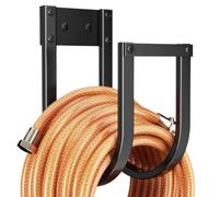 Soporte para manguera de jardín, montaje en pared fuerte, soporte de carga | Ganchos para manguera de exterior, para garaje, patio, parque, césped, interior, exterior
