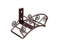 Soporte para manguera de jardín, organizador de tuberías de pared, soporte de torre de metal para decoración de jardín al aire libre, color marrón y negro