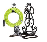 Soporte para manguera de pared, diseño de pájaro, gancho de hierro vintage | Colgador de manguera de montaje en pared para patio al aire libre, patio, terraza, valla, casa