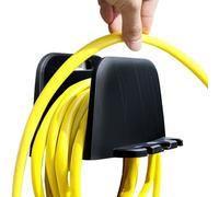 Soporte para manguera montado en la pared - Estante de jardín resistente negro, organizador para exteriores que ahorra espacio, colgador estilo gancho robusto, diseño de montaje en pared resistente |