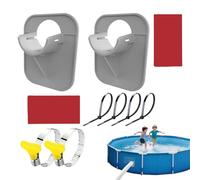 Soporte para manguera, organizador de tuberías de piscina, 4.25 x 3.07 x 1.5 pulgadas, soporte estable para abdominales, accesorio de tubería de agua , patio, jardín, natación, color azul