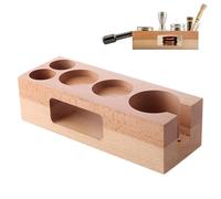 Soporte para manipulación de café: soporte universal de nogal de 58 mm, rejilla para apisonamiento de ranuras, organizador de estación de preparación de madera, accesorios para máquina de espres