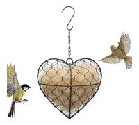 Soporte para material de anidación para, refugio natural con forma de corazón - Portamaterial recargable para nidos di,para exterior para invierno y primavera refugio Giardin