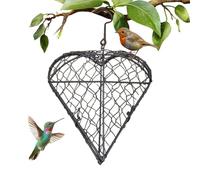 Soporte para Material De De Pájaro Salvaje - Arte del Hierro En Forma De Corazón | De Almacenamiento De Cría De Metal Forjado Montada En La Pared para Colibríes | Algodón Estacional