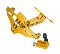 Soporte para matrícula Trasera de Motocicleta para Benelli TRK502X Leoncino 500 BJ500 TRK251 Soporte De Matrícula Ajustable con Luz LED(Yellow with Logo)