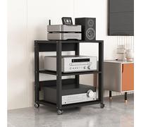 Soporte para medios, soporte de audio, soporte estéreo, soporte para consola de juegos, estante para DVD, estante esquinero para soporte de medios AV, torre de audio, soporte para tocadiscos de medi