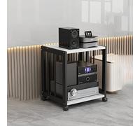 Soporte para Medios, Torre de Audio, Resistente Torre de Audio con estantes Altos, Soporte de Audio de pie con Ruedas universales, fácil de Montar para reuniones, Salas de Estar, Juegos, Sal
