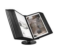 Soporte para menús, Estante de exhibición catálogo, paneles doble cara 20 páginas, soporte archivo ajustable for escritorio, base ponderada, for y almacenamiento documentos A4 en la oficina/hogar