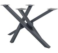 CLP Soporte para Mesa De Comedor Jimmy En Forma De Mikado I Patas para Mesa De Salón o Conferencia Moderna & Metálica, Color:Gris, Tamaño:120x60x72 cm