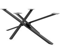 CLP Soporte para Mesa De Comedor Jimmy En Forma De Mikado I Patas para Mesa De Salón o Conferencia Moderna & Metálica, Color:Negro, Tamaño:120x60x72 cm