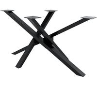 Soporte para mesa de comedor jimmy en forma de mikado metal negro industrial 70x140x72 cm
