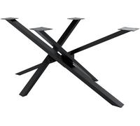 Soporte para mesa de comedor jimmy en forma de mikado metal negro industrial 80x160x72 cm