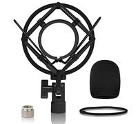 Soporte para micrófono con soporte para micrófono y clip de micrófono con parabrisas de espuma para AT2020/AT2020USB+/AT2020USBi/AT2035/AT2050