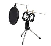 Soporte para micrófono de escritorio, trípode con soporte para micrófono y soporte para micrófono, filtro pop para grabación de estudio